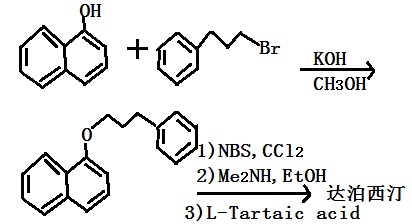 以1-萘酚为原料合成达泊西汀的路线